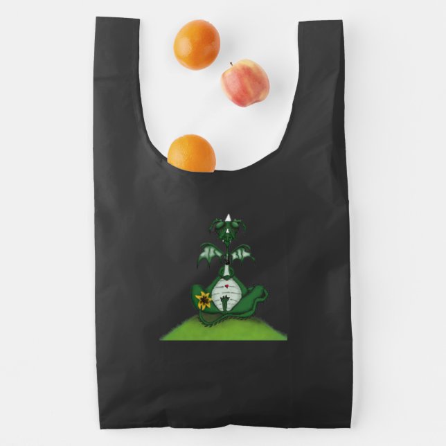 Funny Yogi Dragon Painting Reusable Bag (Insitu)