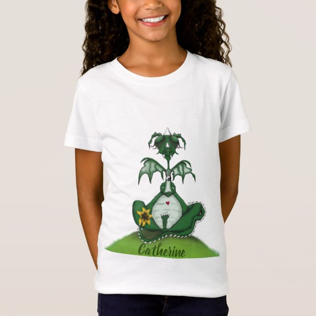 Funny Yogi Dragon Painting T-Shirt (Front)