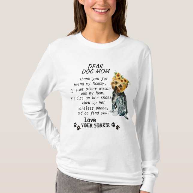 Funny Yorkie birthday party quotes t-shirts (Front)