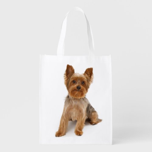 Funny Yorkie Puppy Dog Cute Yorkshire Terrier Grocery Bag