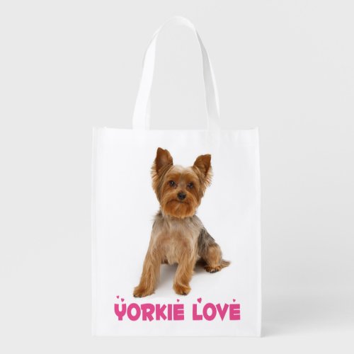 Funny Yorkie Puppy Dog Cute Yorkshire Terrier Reusable Grocery Bag