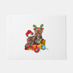 Funny Yorkshire Terrier christmas Doormat
