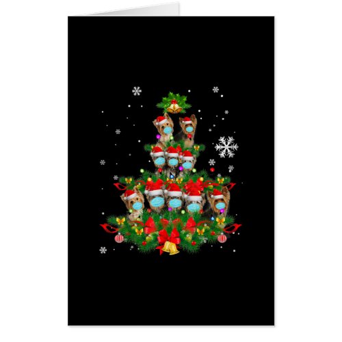 Funny Yorkshire Terrier Christmas Tree Dog Card