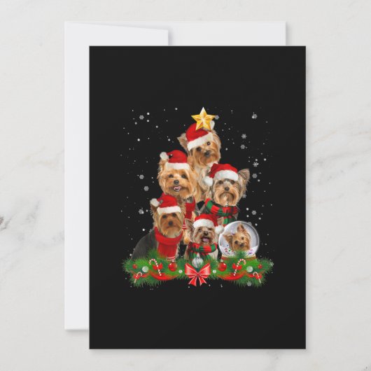 Funny Yorkshire Terrier Dog Christmas Tree (Front)