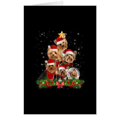 Funny Yorkshire Terrier Dog Christmas Tree Card