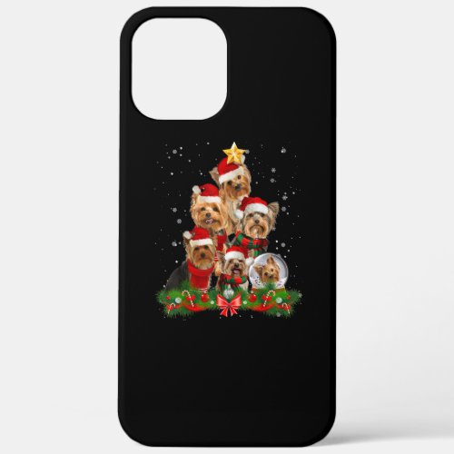 Funny Yorkshire Terrier Dog Christmas Tree iPhone 12 Pro Max Case