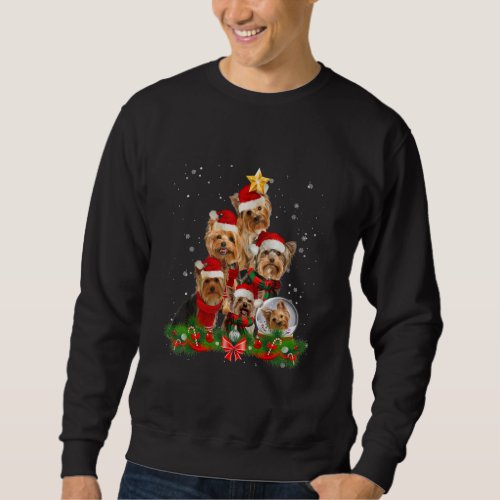 Funny Yorkshire Terrier Dog Christmas Tree Sweatshirt