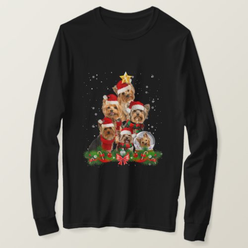 Funny Yorkshire Terrier Dog Christmas Tree T_Shirt