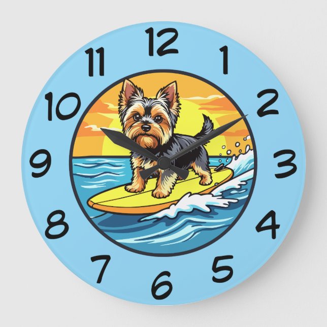 Funny Yorkshire Terrier Dog Theme Wall Clocks (Front)