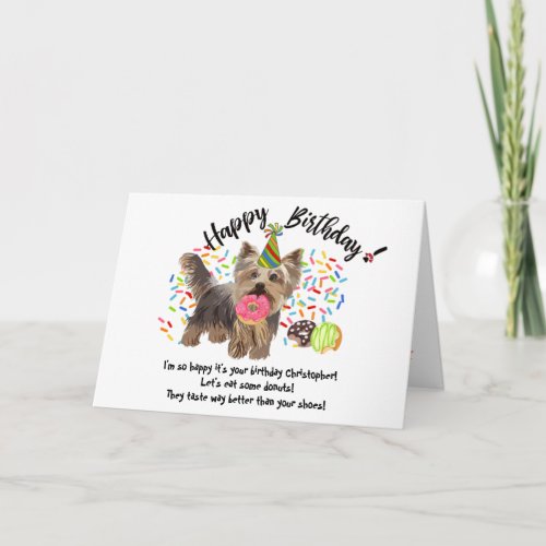 Funny Yorkshire Terrier Pet Dog Birthday Card