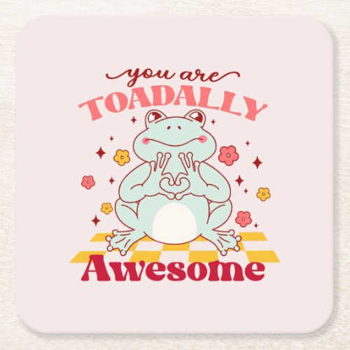 Funny You Are Awesome Pun Square Paper Coaster