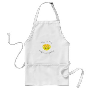 Funny You Are My Main Squeeze Kawaii Lemon Humor Adult Apron