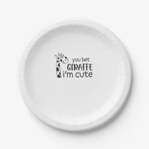 Funny You Bet Giraffe I'm Cute - Giraffe Lover Boy Paper Plates