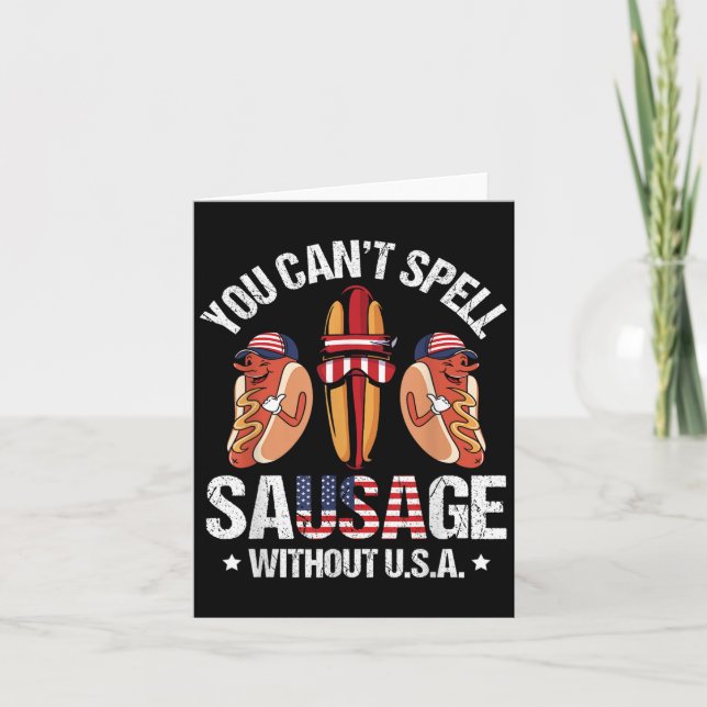 Funny You Can't Spell Sausage Without Usa Quote Co Card (Front)