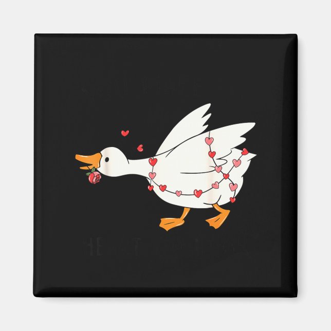 Funny You Make My Heart Go Honk Goose Heart Valent Magnet (Front)