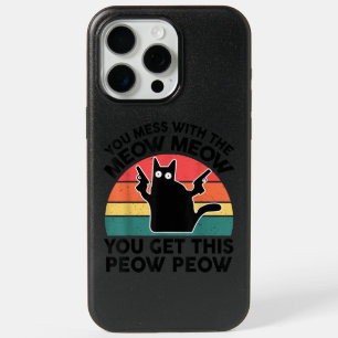 Funny You Mess With Meow-Shirt Black Cat With Gun  iPhone 15 Pro Max Case