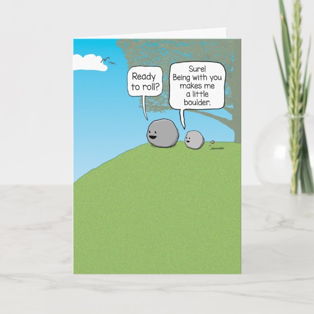 Funny You Rock Little Boulder  Card (Front)