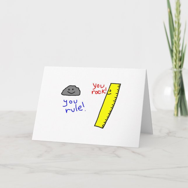 Funny "You Rock, You Rule" products Card (Front)