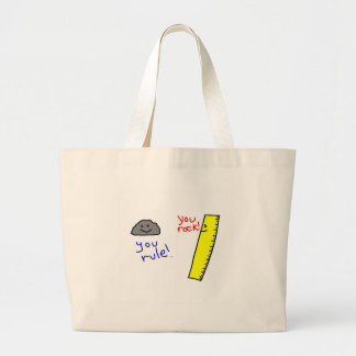 Funny "You Rock, You Rule" products Large Tote Bag