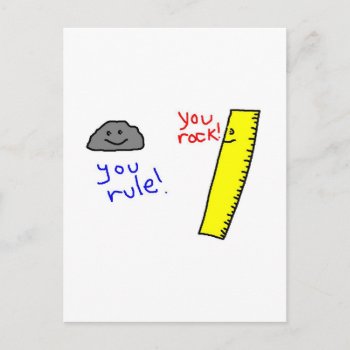 Funny "you Rock  You Rule" Products Postcard by queenyeesh at Zazzle
