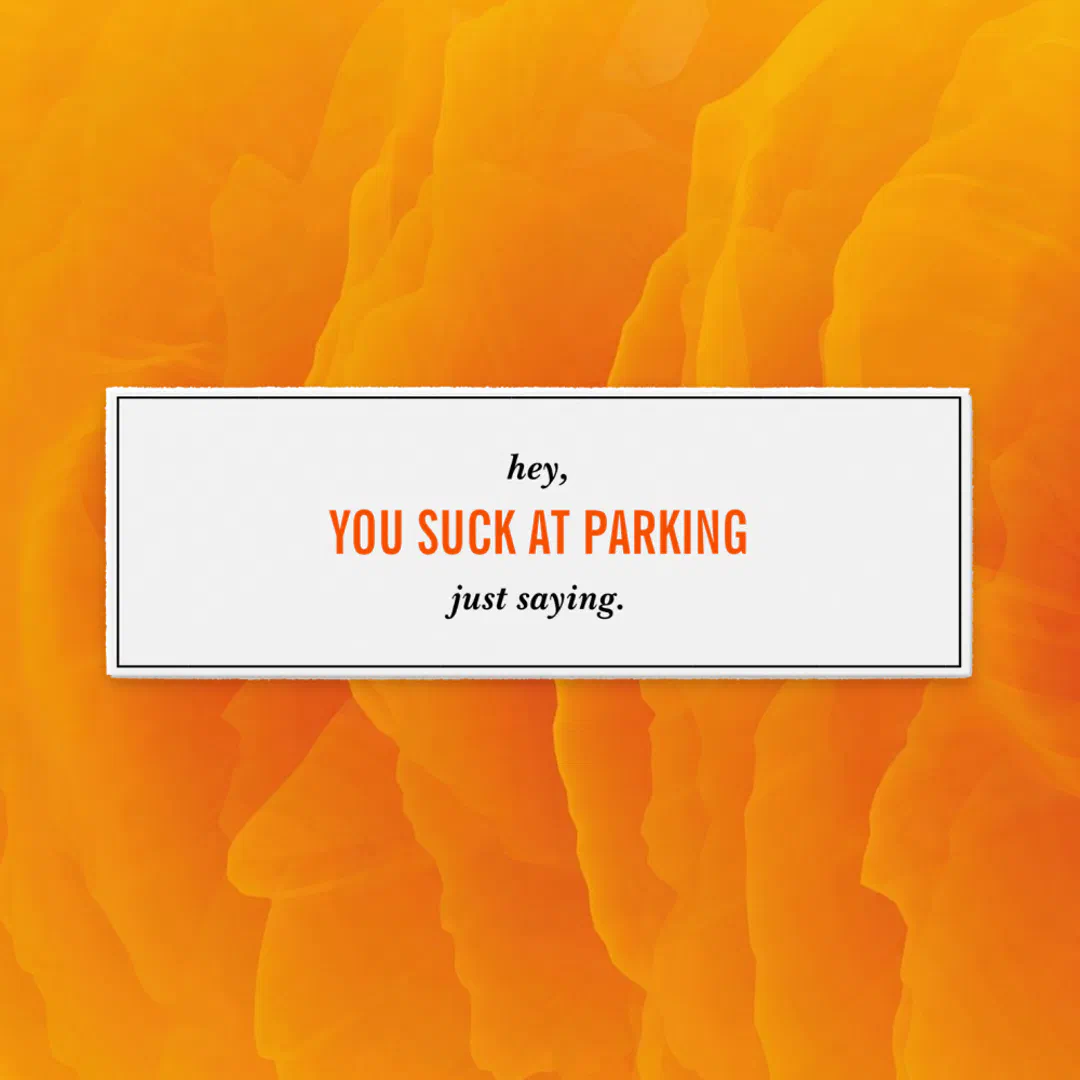 Funny You Suck At Parking Skinny Business Cards
