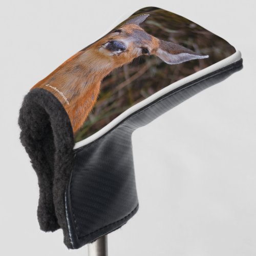 Funny Young Blacktail Deer Smiles at Photographer Golf Head Cover