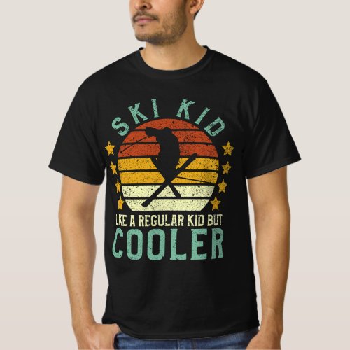 Funny Young Vintage Skier  Skiing Lover Gift T_Shirt