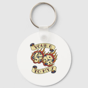 Funny Your 6 In My 7 Meme Valentine’s Day Tattoo S Keychain