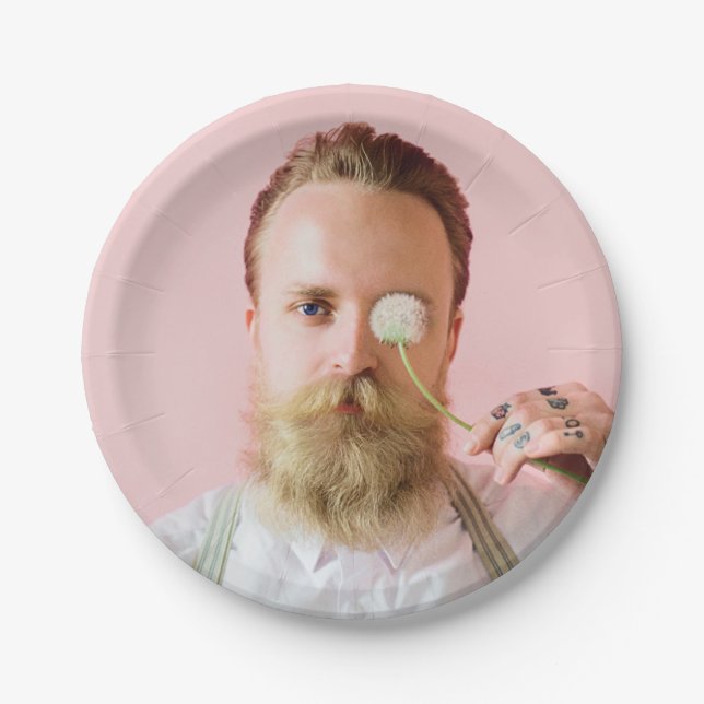 Funny Your Face Custom Photo Paper Plates (Front)
