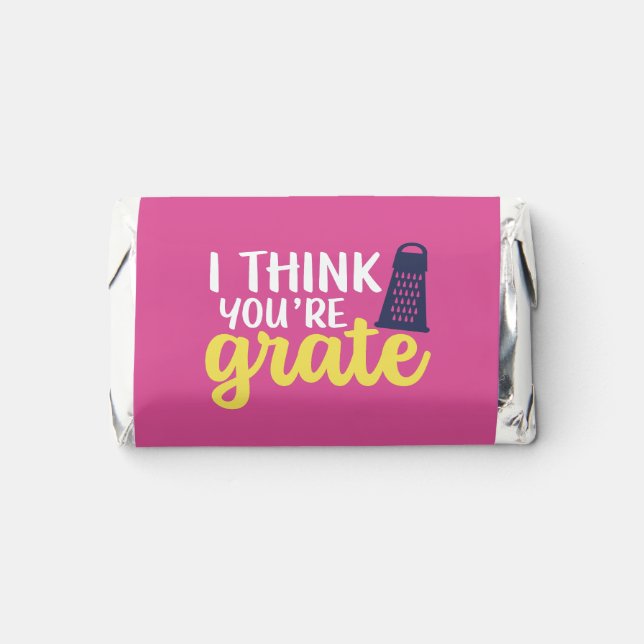 Funny You're Grate Cute Cheese Pun Valentine's Day Hershey's Miniatures (Front)