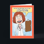 Funny You're More Cake Than Human Birthday Card<br><div class="desc">Here's a funny birthday card featuring a doctor who has diagnosed the recipient with Excessive Frosting Disorder. From the creator of popular webcomic Captain Scratchy. ©2015 Chuck Ingwersen</div>