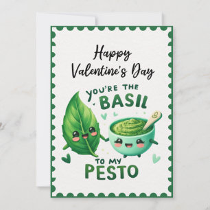 Funny You're The Basil To My Pesto Valentine's Day Holiday Card