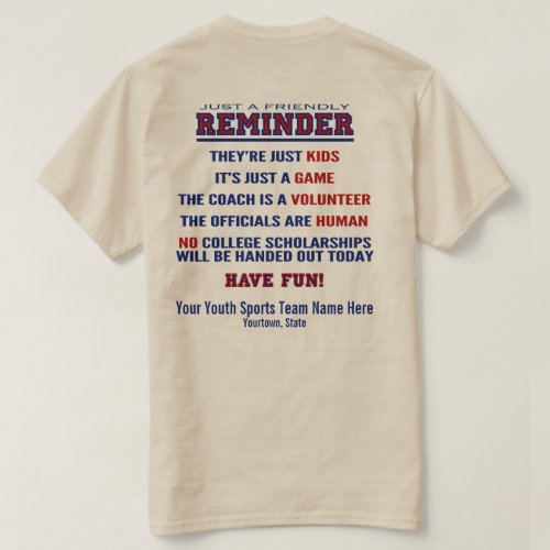 Funny Youth Sports Rules Reminder T_Shirt