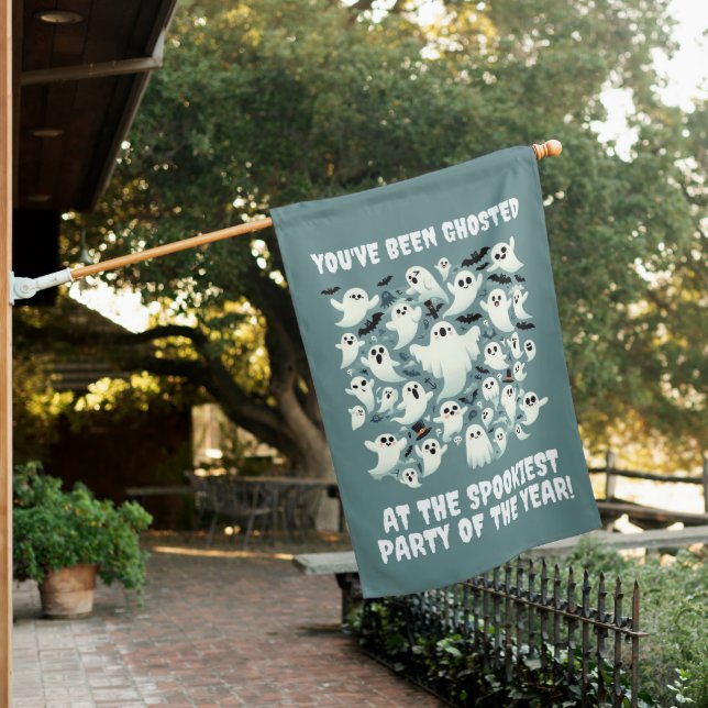 Funny You've Been Ghosted Ghosts in Flight House Flag (In SItu)