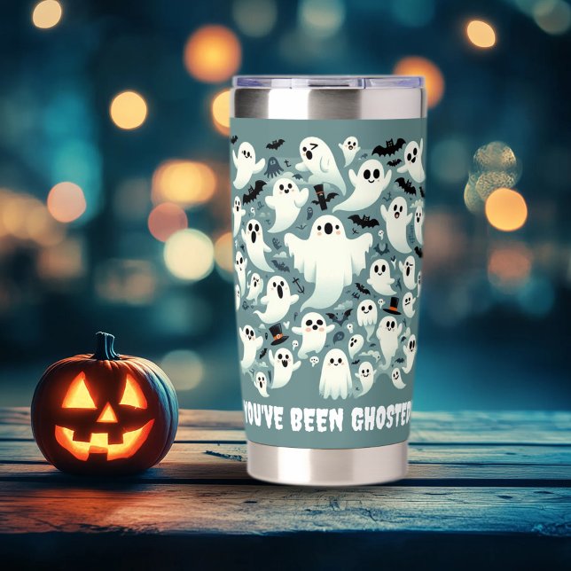 Funny You've Been Ghosted Ghosts in Flight Insulated Tumbler (Funny You've Been Ghosted Haunting of Ghosts Tall Thermal Tumbler Cover Photo)