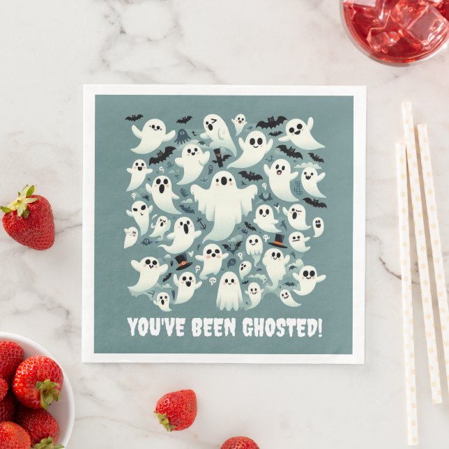 Funny You've Been Ghosted Ghosts in Flight Paper Dinner Napkins (Insitu)