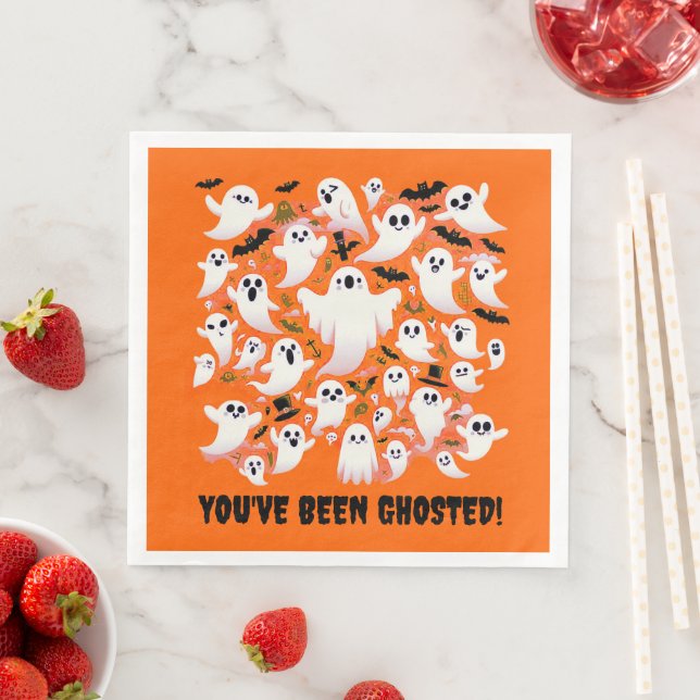 Funny You've Been Ghosted Ghosts in Flight Paper Dinner Napkins (Insitu)
