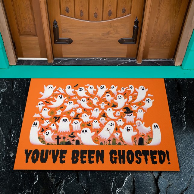 Funny You've Been Ghosted! Ghosts in Graveyard Doormat (Funny You've Been Ghosted! Ghosts in Graveyard Orange Doormat Cover Photo)