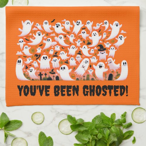 Funny Youve Been Ghosted Ghosts in Graveyard Kitchen Towel