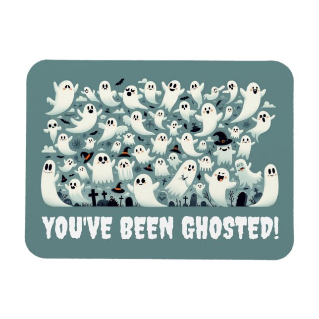 Funny You've Been Ghosted! Ghosts in Graveyard Magnet (Horizontal)