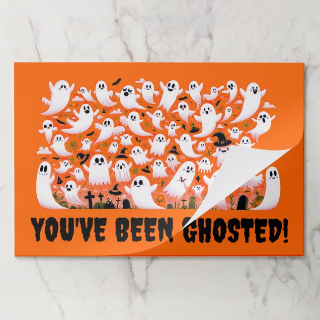 Funny You've Been Ghosted Ghosts in Graveyard Paper Pad (Folded)