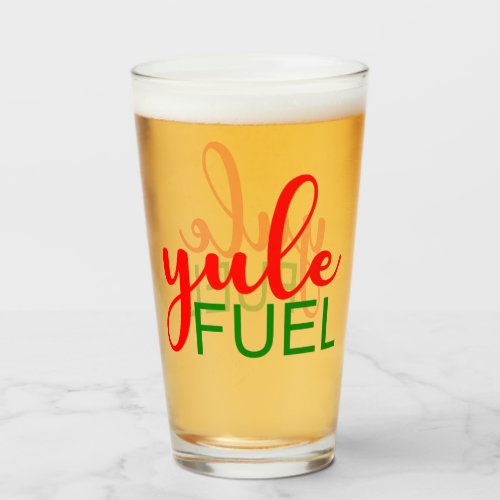 Funny Yule fuel Christmas party Glass
