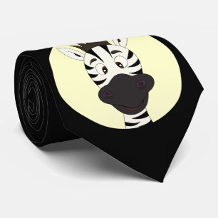 Funny zebra cartoon black tie