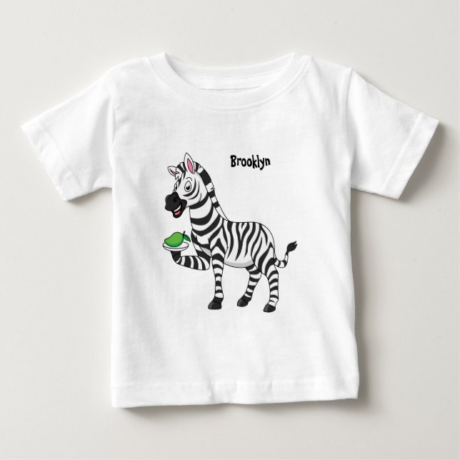Funny zebra cartoon illustration baby T-Shirt (Front)