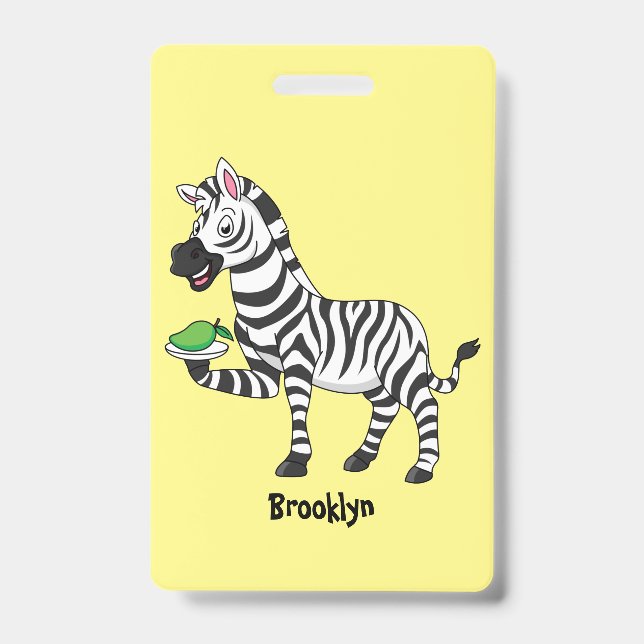 Funny zebra cartoon illustration  badge (Front)