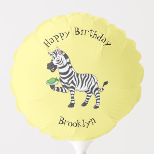 Funny zebra cartoon illustration balloon