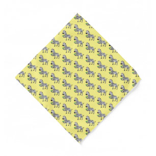 Funny zebra cartoon illustration bandana