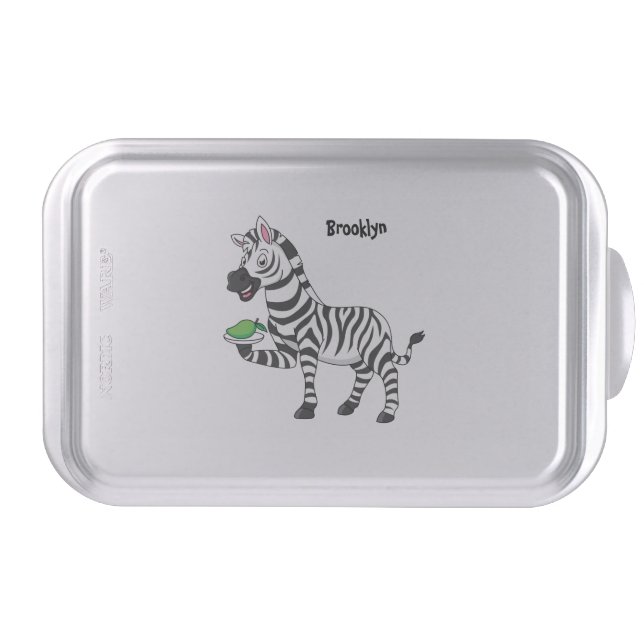 Funny zebra cartoon illustration cake pan (Front)