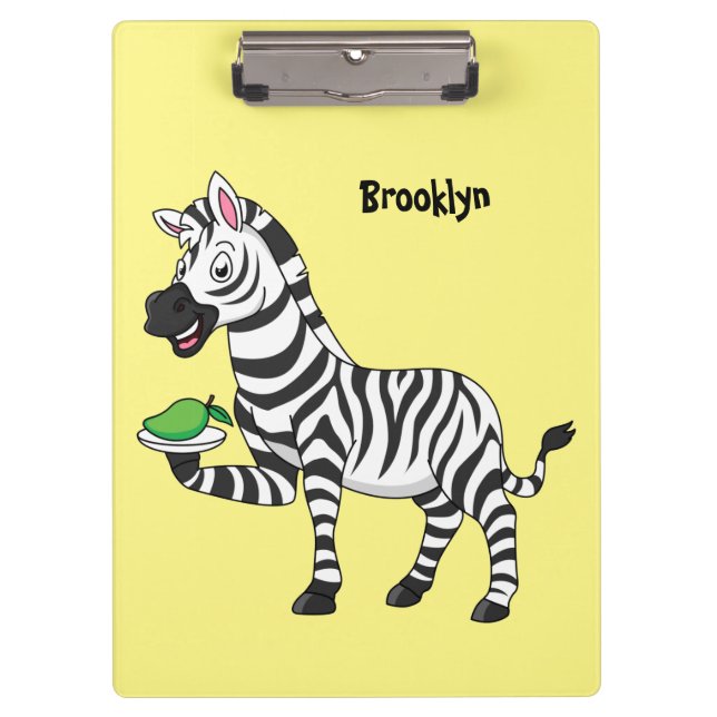 Funny zebra cartoon illustration clipboard (Front)