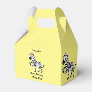 Funny zebra cartoon illustration favor boxes